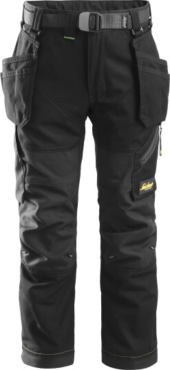 Snickers Workwear 7505 FlexiWork Arbeidsbukse for junior, svart 98, Klær