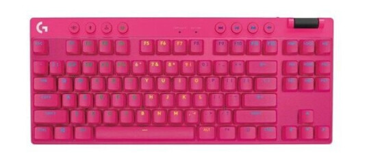 Logitech G PRO X TKL LIGHTSPEED - Magenta - Tactile - US - Gamingtastatur - Uten numpad - Amerikansk Engelsk - Rosa