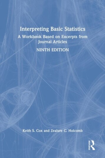 Interpreting Basic Statistics  A Workbook Based on Excerpts from Journal Articles