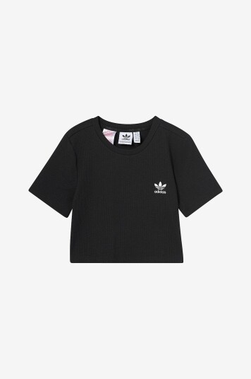 Adidas Originals T skjorte Rib Crop Tee Svart Adidas Originals T skjorte Rib Crop Tee Svart
