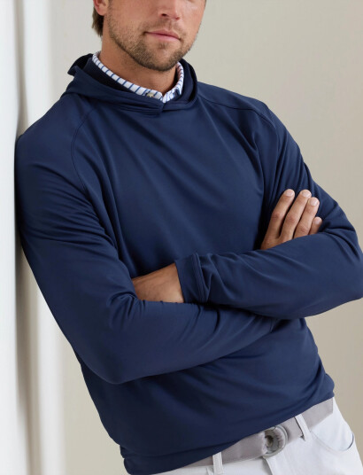 Peter Millar Pine Performance Hoodie - Navy - XXL