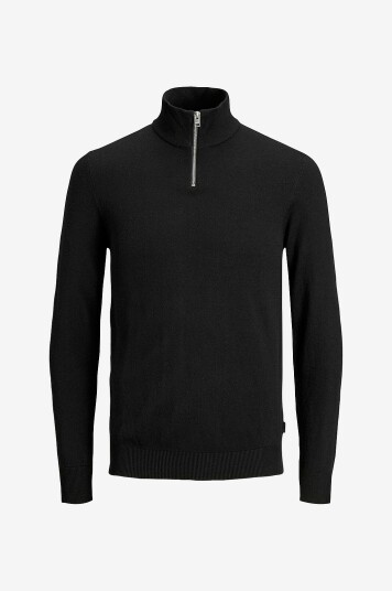 Jack & Jones Genser jjeEmil Knit Half Zip Svart Jack & Jones Genser jjeEmil Knit Half Zip Svart
