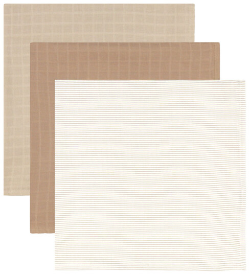 Cam Cam® COPENHAGEN musselinklut 3-pakning Mix Class ic Stripes Camel, Latte, Camel Cam Cam® COPENHAGEN musselinklut 3-pakning Mix Class ic Stripes Camel, Latte, Camel