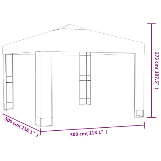 vidaXL Paviljong med dobbelt tak 3x3 m antrasitt vidaXL Paviljong med dobbelt tak 3x3 m antrasitt