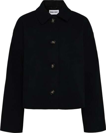 Pieces Pcaya Short Coat Noos Bc   Black   XS