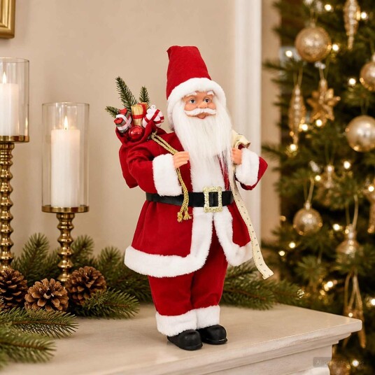 vidaXL Julenissefigur Rød 30 cm Polyester