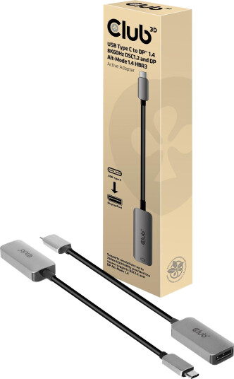 Club 3D CAC-1567 USB-C til DisplayPort Adapter 8K 22 cm