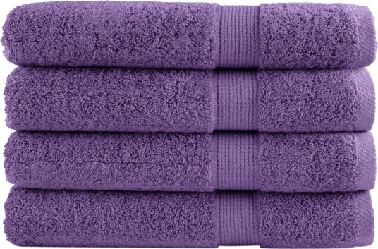 vidaXL Premium håndklær SOLUND 4 stk lilla 80x200 cm 600 g/m2