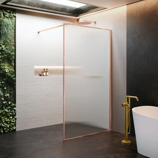 Novellini HP ART Fastvegg 80-140cm Børstet Kobber / 120cm Flute Novellini HP ART Fastvegg 80-140cm Børstet Kobber / 120cm Flute