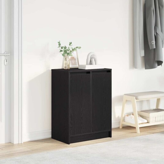 Skohylle svart eik 57x34x76 cm konstruert tre Skohylle svart eik 57x34x76 cm konstruert tre