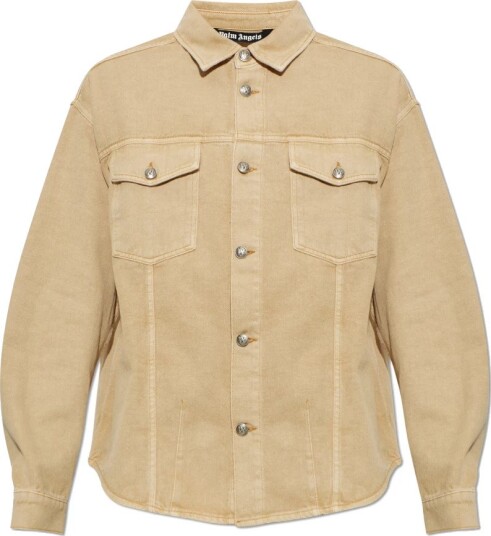 Palm Angels, Herre, Skjorter, Beige, XL,