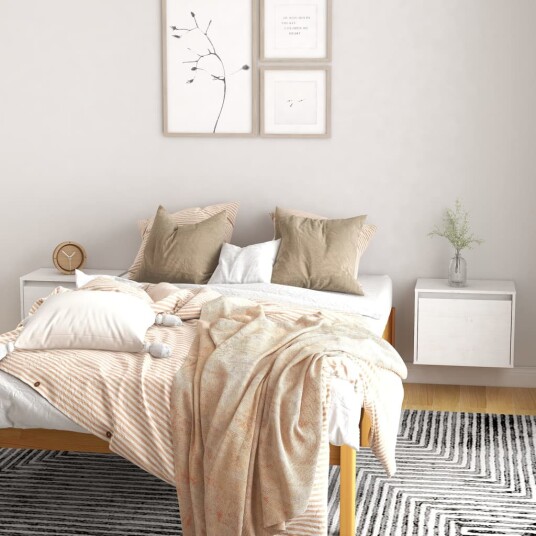 vidaXL Veggskap 2 stk hvit 45x30x35 cm heltre furu vidaXL Veggskap 2 stk hvit 45x30x35 cm heltre furu