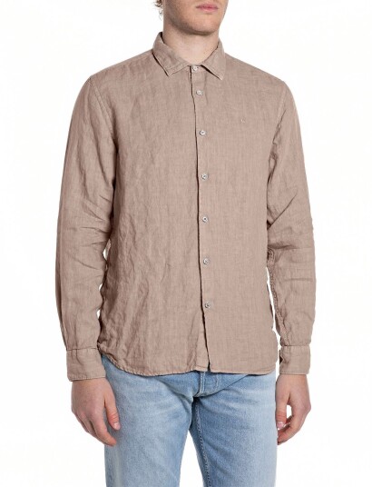 Replay Shirt Regular Beige S Replay Shirt Regular Beige S