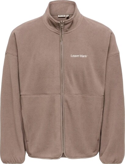 ONLY & SONS Onsasger Life Ovz Ls Zip High Neck Lb Brown S