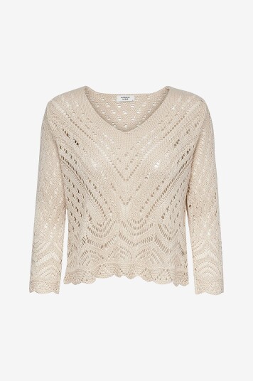 JDY Topp jdyew Sun 3/4 Cropped Pullover Knt Hvit
