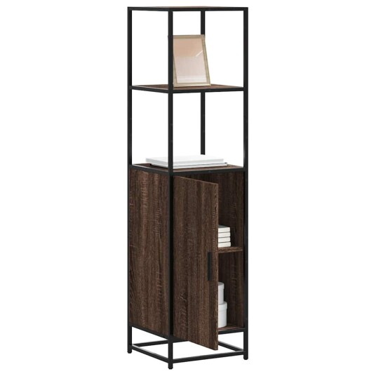 Highboard brun eik 35,5x35x139 cm konstruert tre og metall 8721102841071