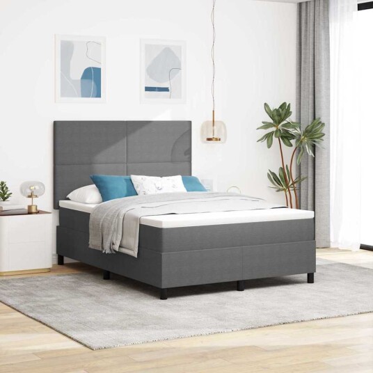 Box Spring Seng med Madrass Lys Grå 140x200 cm Kordfløyel Box Spring Seng med Madrass Lys Grå 140x200 cm Kordfløyel