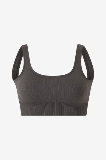 Aim'n - Sports-BH Shadow Grey Ribbed Seamless Bra - Grå