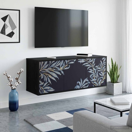 vidaXL Vegghengt TV skap DOKKUM 102 x 33 x 40 cm Svart eik