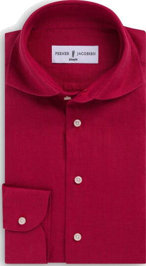 Ferner Jacobsen Regular linen shirt L rød herre