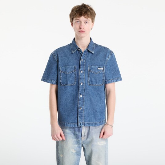 Calvin Klein Jeans Beckford Blue Short Sleeve Shirt Blue L