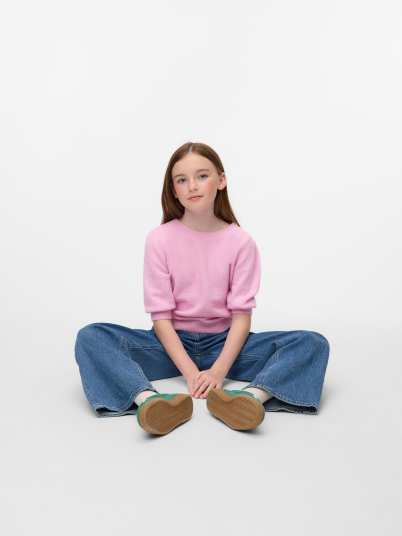 Vero Moda Girl Doffy 2/4 O Neck Pullover Rosa 116