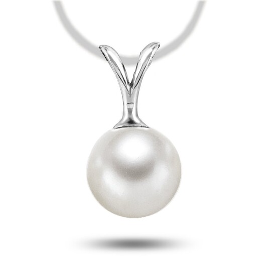Pan Jewelry, Anheng i 585 hvitt gull med ferskvannsperle