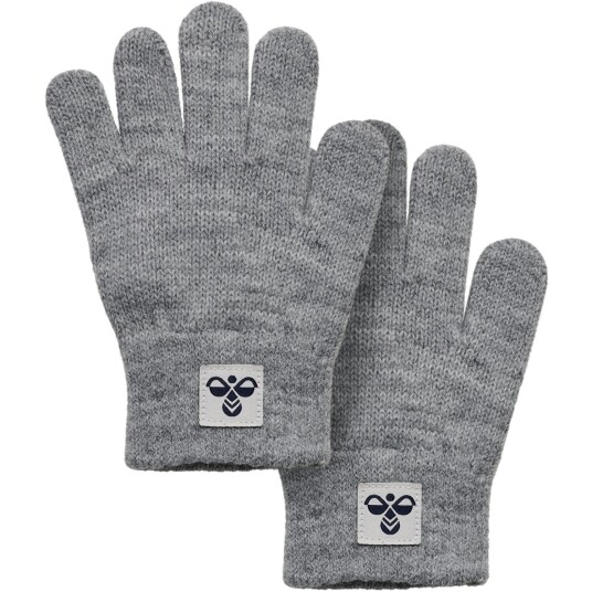 Hummel Grey Melange Strikk Hansker 2-Pakning 4-8 år