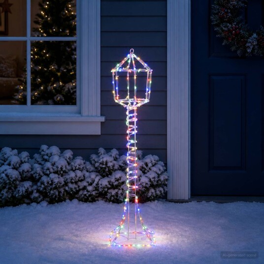 vidaXL LED-gatelykt LOVIISA 160 LED-lys Flerfarget 24 x 24 x 102 cm
