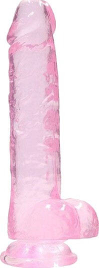 Dildo med baller rosa 8 inch