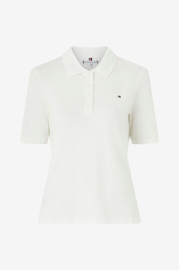 Tommy Hilfiger 1985 Reg Pique Polo Ss - White - S