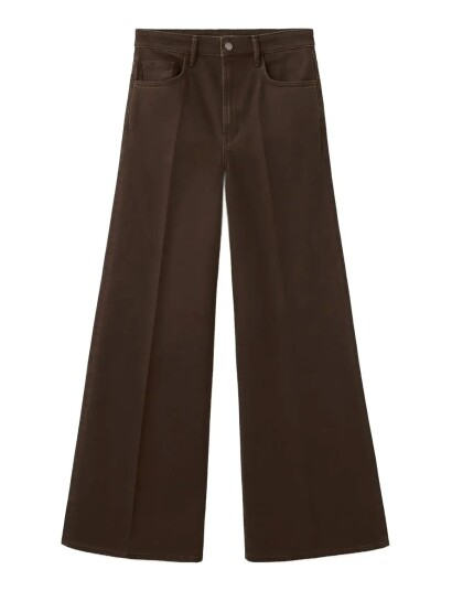 Mango High Waisted Wideleg Jeans Brown 40
