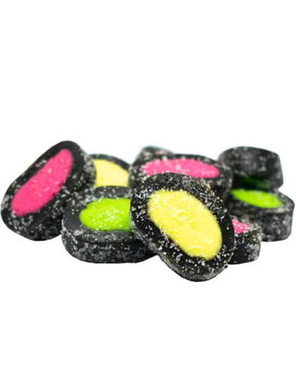 2 kg Stor Pose med Sure Ovale Lakrisbiter Finsk Lakris 2 kg Stor Pose med Sure Ovale Lakrisbiter Finsk Lakris