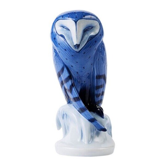 Royal Copenhagen Figurines ugle figur 22 cm blå/hvit Royal Copenhagen Figurines ugle figur 22 cm blå/hvit
