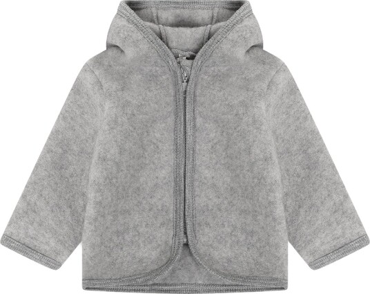 Huttelihut Cardigan Ullfleece Medium+ Grey Melange m. Ører Huttelihut 2 år (92) Cardigan Grå
