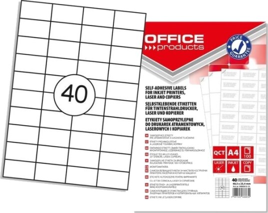 Office Products Etiketter A4 48,5X25,4 Mm Hvit 100