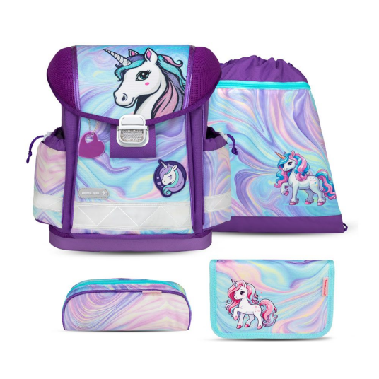 Unicorn skoleveske med 4 deler Belmil skolesekker 879488