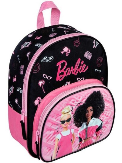 Barbie Ryggsekk med lomme rosa og svart Barbie Ryggsekk med lomme rosa og svart