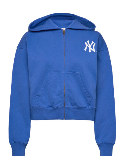 Sporty & Rich Yankees Serif Cropped Zip Hoodie Blue S Sporty & Rich Yankees Serif Cropped Zip Hoodie Blue S