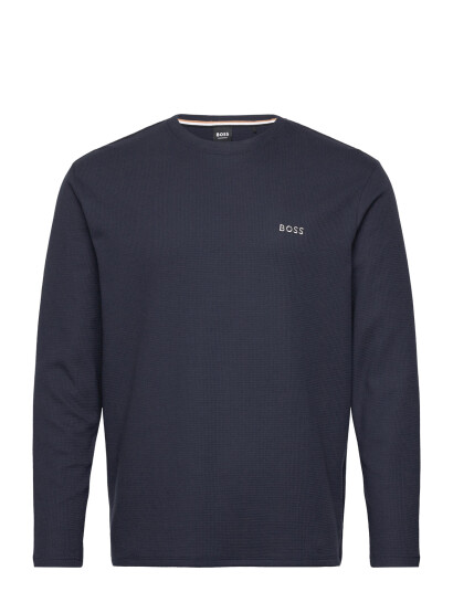 BOSS Waffle Ls Shirt   Navy   L