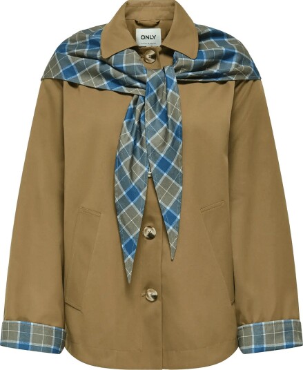 ONLY Onlzenia Mix Check Scarf Jacket Otw Brown L