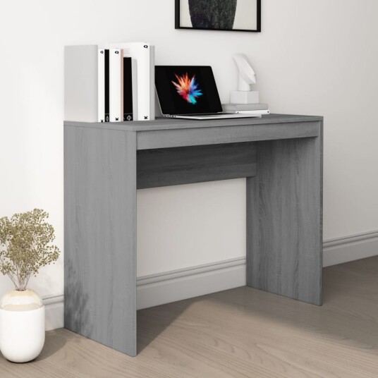 vidaXL Skrivebord grå sonoma 90x40x72 cm konstruert tre vidaXL Skrivebord grå sonoma 90x40x72 cm konstruert tre