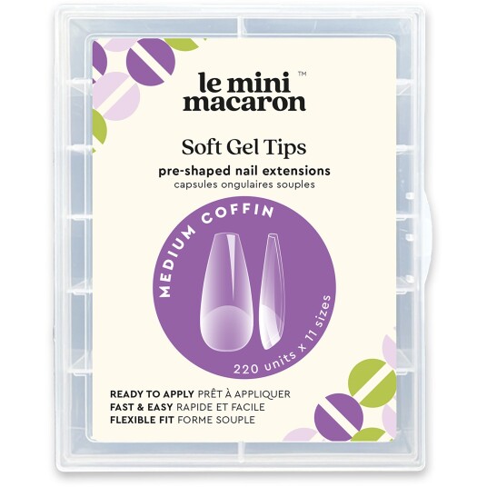 Le Mini Macaron Soft Gel Tips Medium Coffin 220pcs Le Mini Macaron Soft Gel Tips Medium Coffin 220pcs