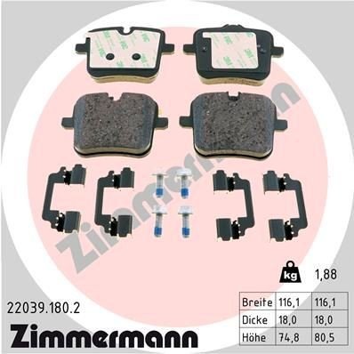 Bremseklosser ZIMMERMANN 22039.180.2 Bremseklosser ZIMMERMANN 22039.180.2