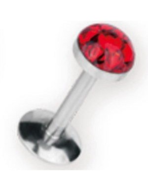 Labret med Glitrende Røde Stener 1,2 x 8 mm