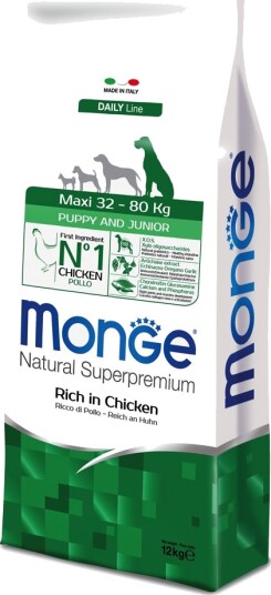 Monge Superpremium Dog Tørrfôr Puppy Natural Superpremium Junior Maxi Maxi 12 kg