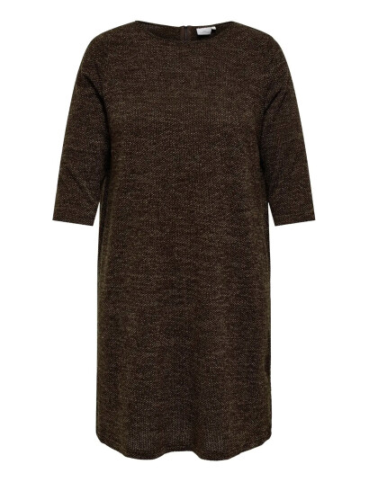 ONLY Carmakoma Carmartha 3/4 Knee Dress Jrs - Brown - 50-52