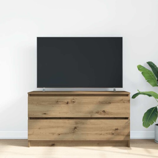 TV benk artisan eik 100x35x54 cm konstruert tre TV benk artisan eik 100x35x54 cm konstruert tre