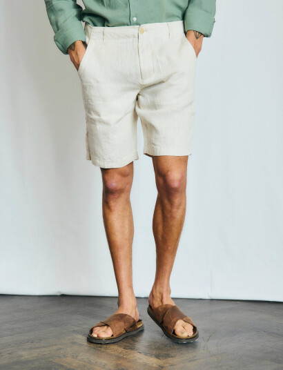 Bruun & Stengade Bs Peppon Regular Fit Shorts - Cream - 31