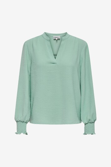 Only Bluse onlMette V neck Smock Top Wvn Grønn